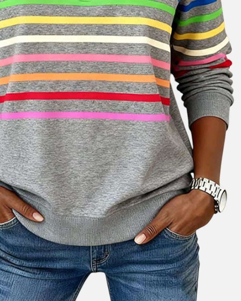 Dolores | Sudadera de Rayas con Cremallera