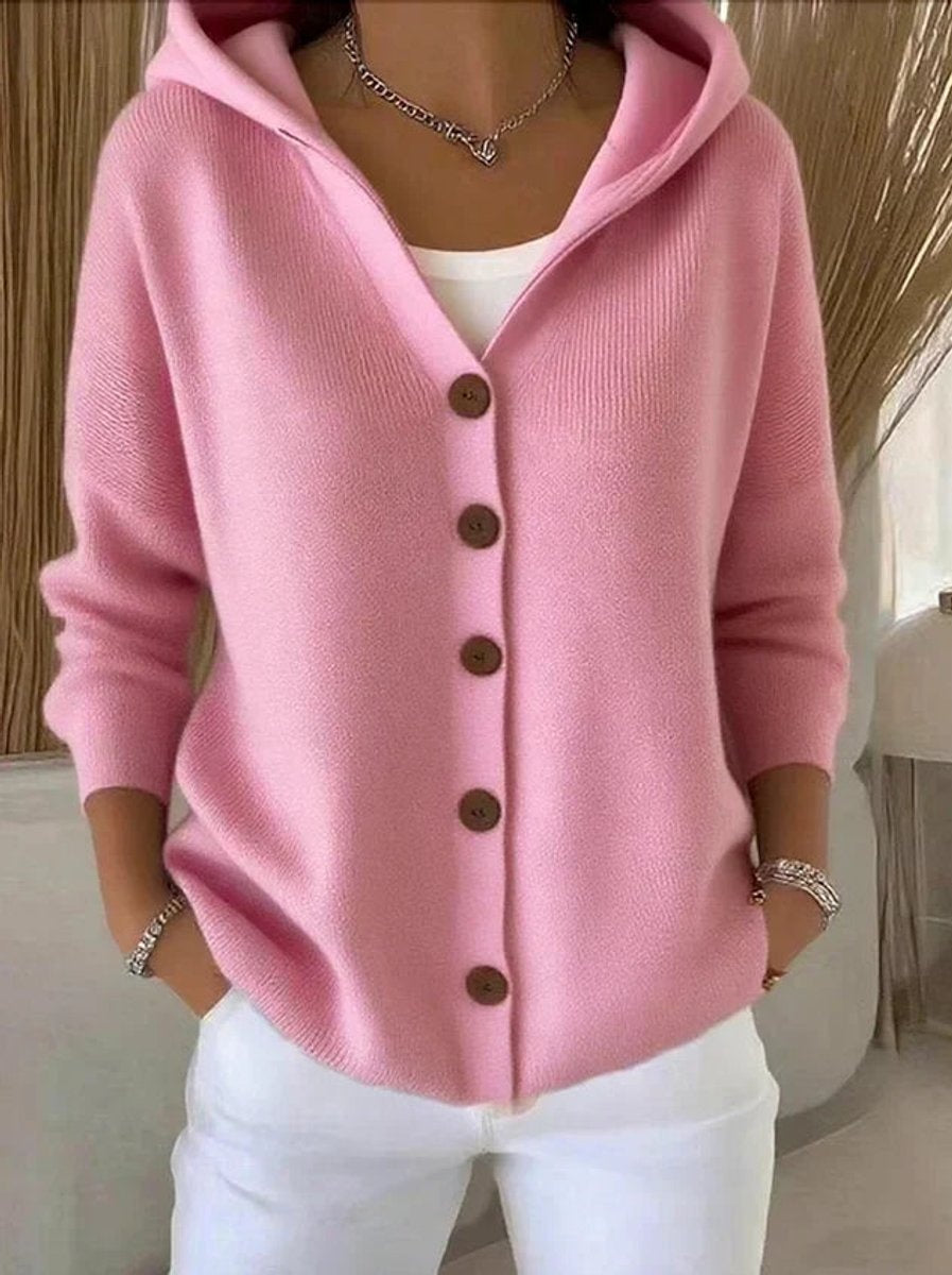 Estefanía | Jersey Fino con Capucha y Botonera
