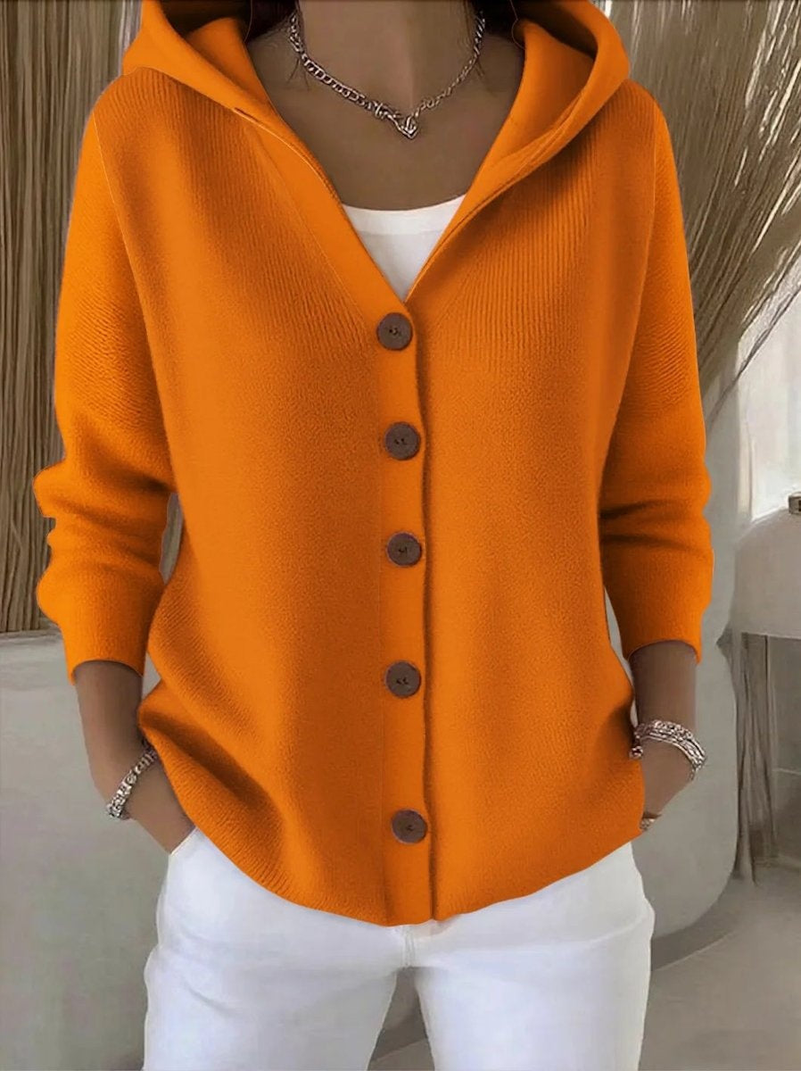 Estefanía | Jersey Fino con Capucha y Botonera