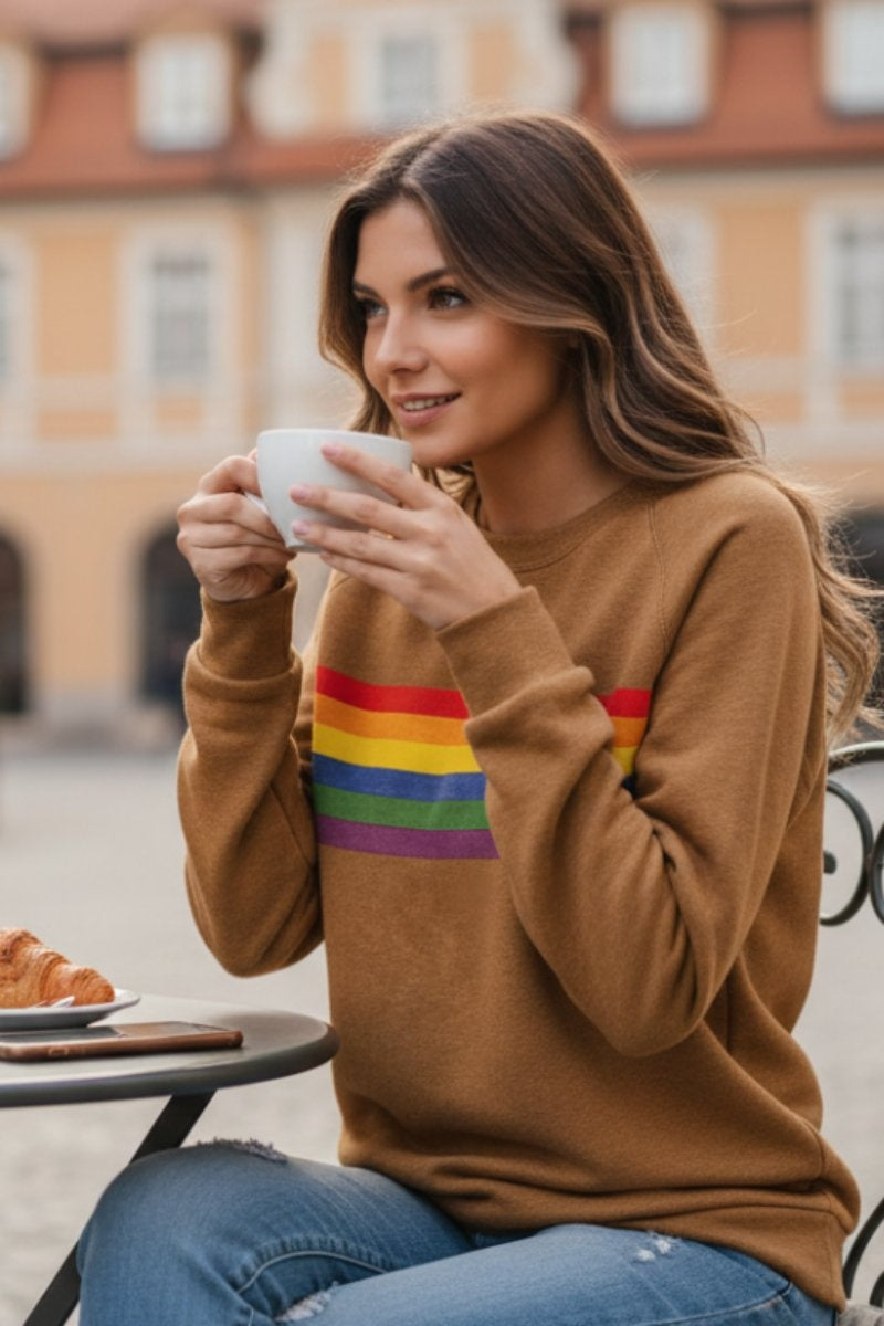 Julia | Sudadera Oversize Rayas Arcoíris