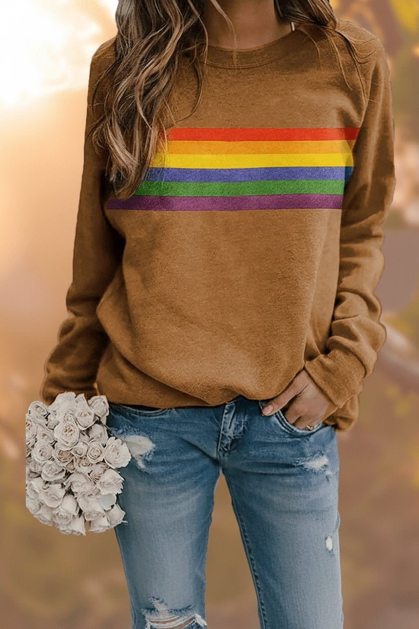 Julia | Sudadera Oversize Rayas Arcoíris